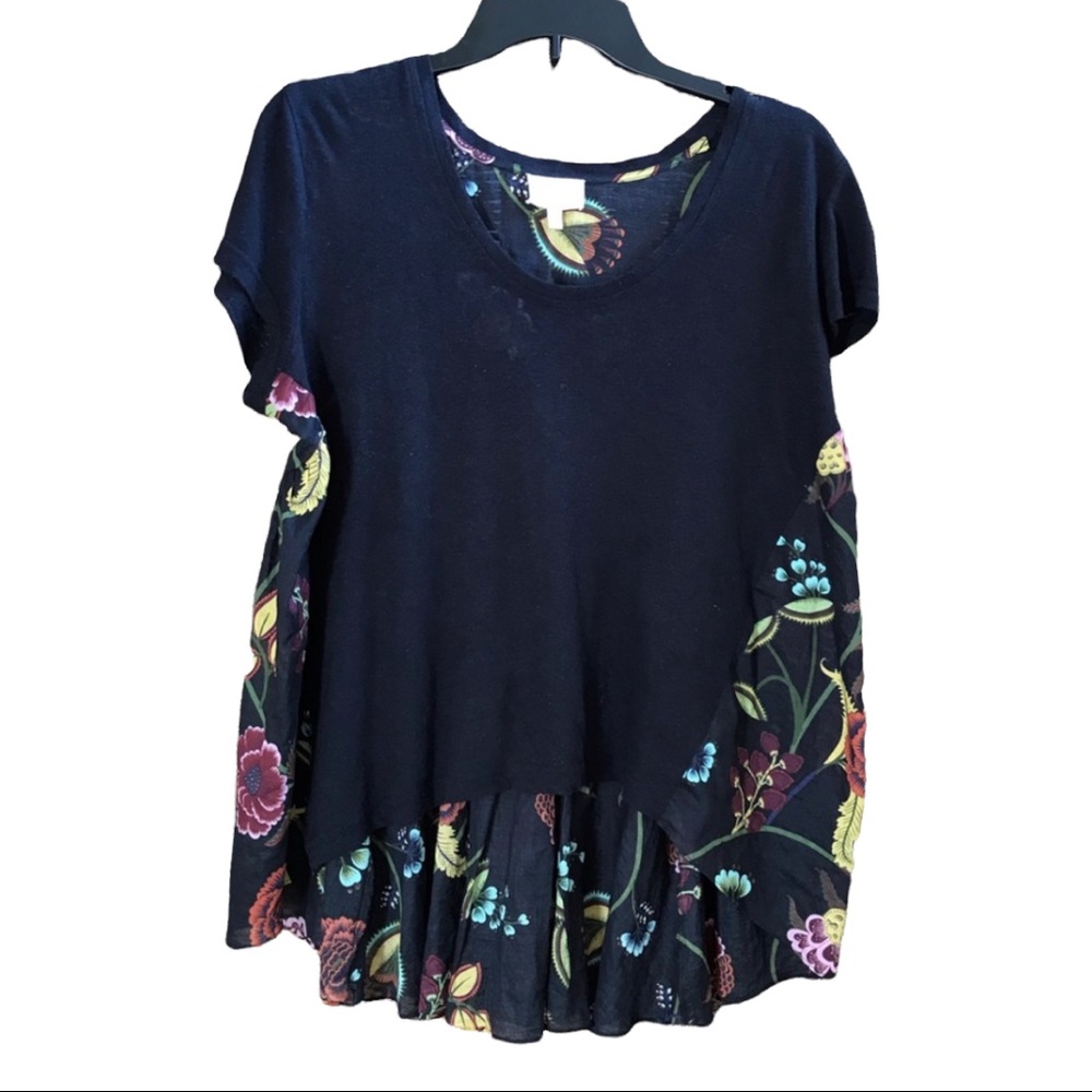 Anthropology Deletta silver fern top Size Small